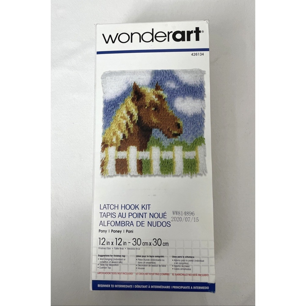 WonderArt‎ Pony Latch Hook Kit #426134 Beginner Intermediate 12x12